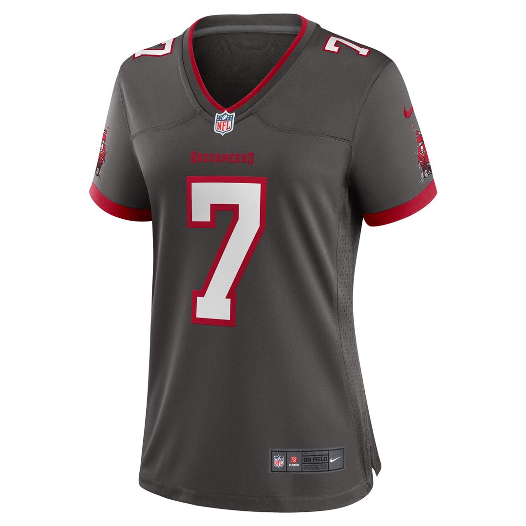 Bucky Irving Tampa Bay Buccaneers Nike Women's Alternate Game Jersey - Pewter Official NFL Team Apparel Football Fan Gear