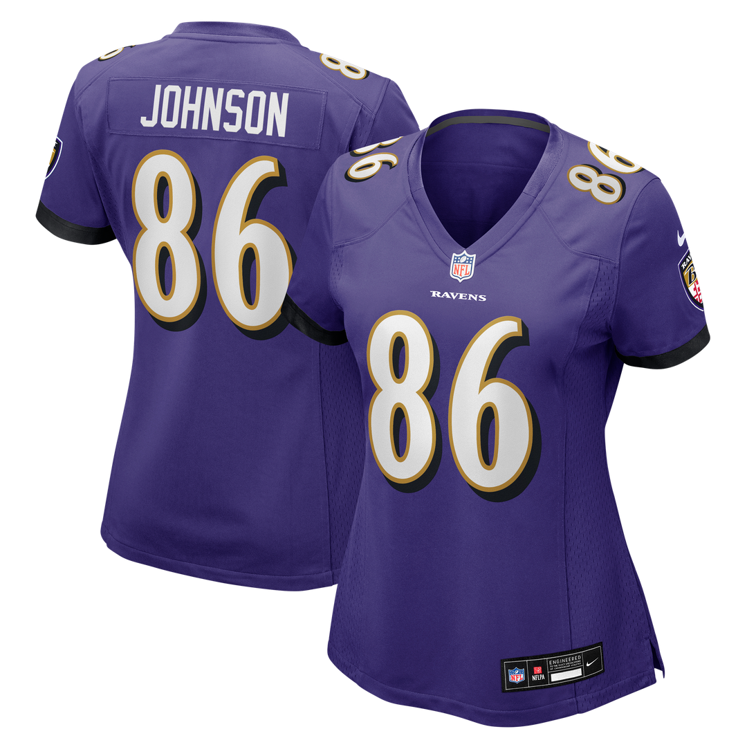 Cornelius Johnson Baltimore Ravens Nike Women's Team Game Jersey - Purple Official NFL Team Apparel Football Fan Gear