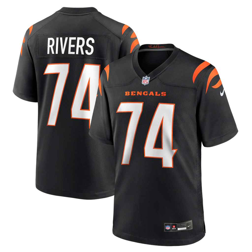 Jalen Rivers Cincinnati Bengals Nike Team Game Jersey - Black Official NFL Team Apparel Football Fan Gear