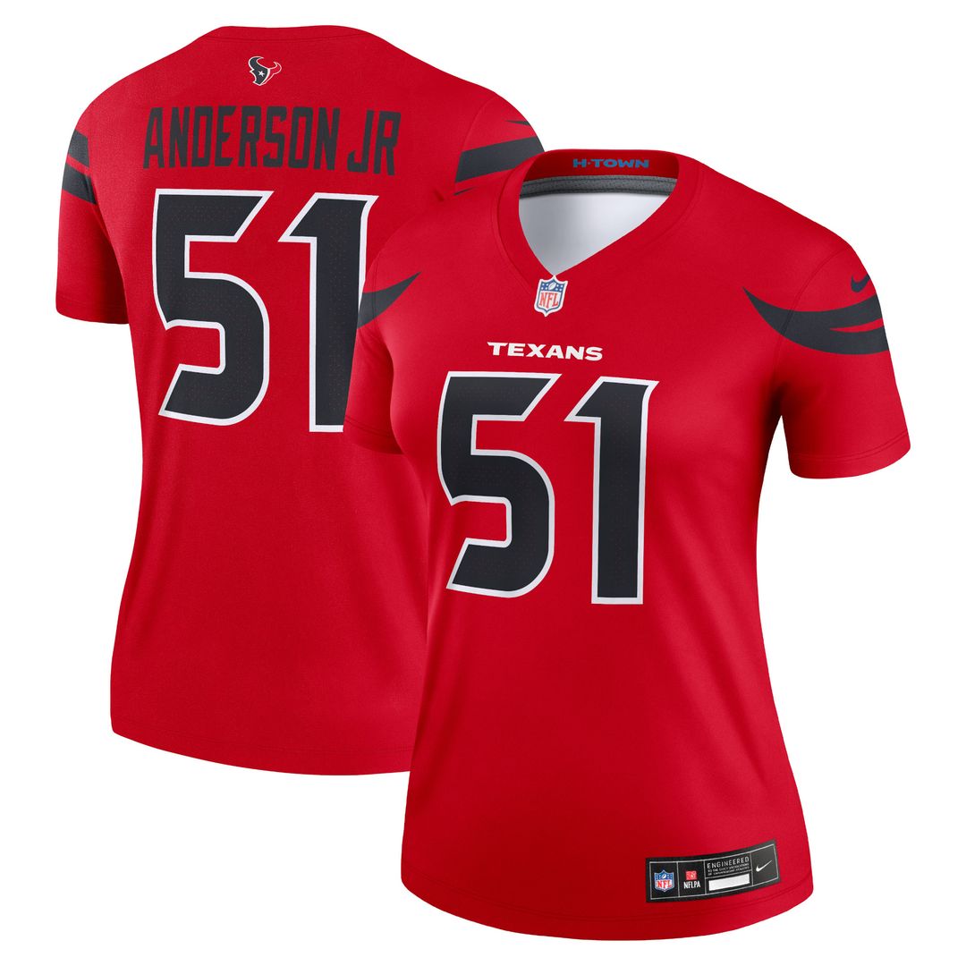 Will Anderson Jr. Houston Texans Nike Women's Alternate Legend Player Performance Top - Red NFL Fan Gear Popular Style