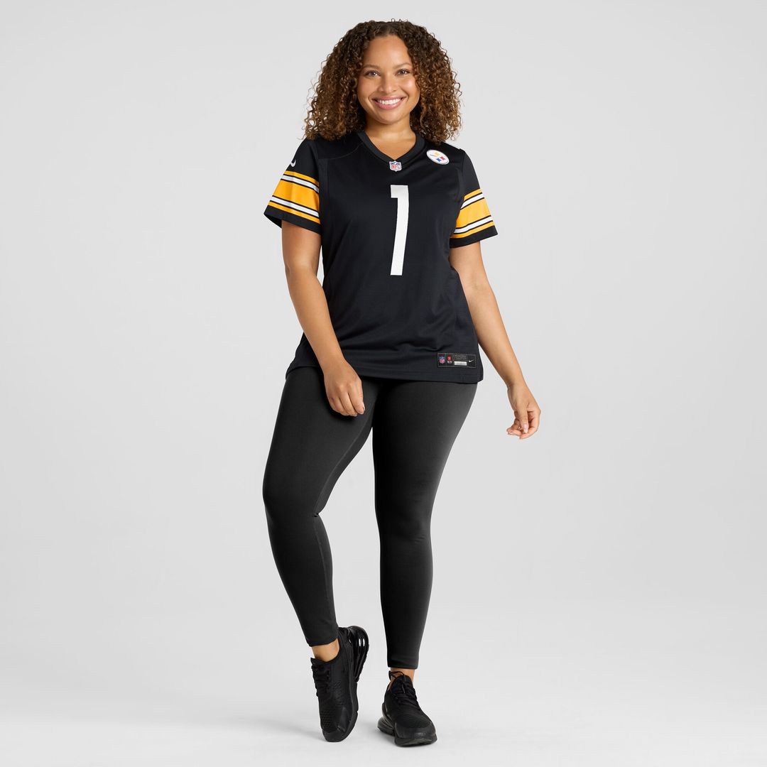 Number 1 Bride Pittsburgh Steelers Nike Women's Game Jersey - Black Official NFL Team Apparel Football Fan Gear