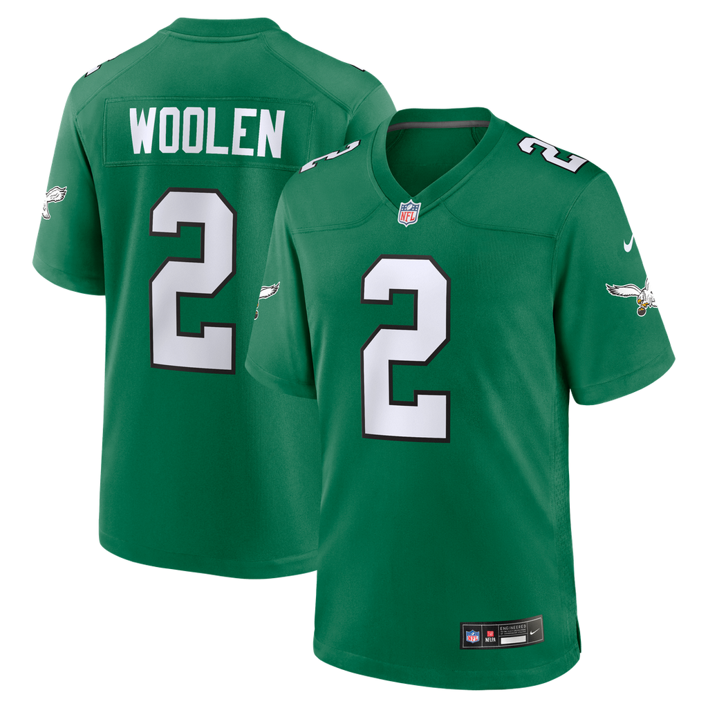 Tariq Woolen Philadelphia Eagles Nike Alternate Game Jersey - Kelly Green Official NFL Team Apparel Football Fan Gear