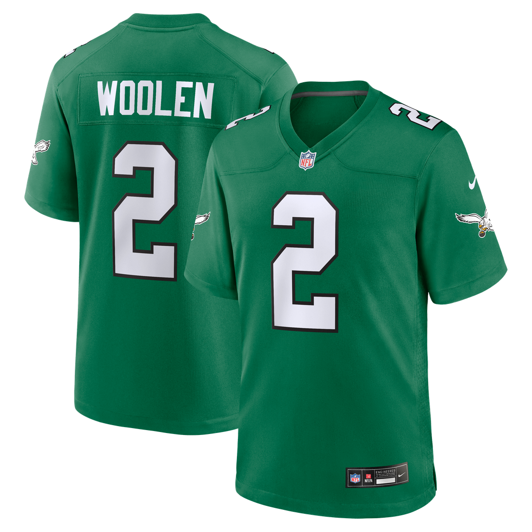Tariq Woolen Philadelphia Eagles Nike Alternate Game Jersey - Kelly Green Official NFL Team Apparel Football Fan Gear