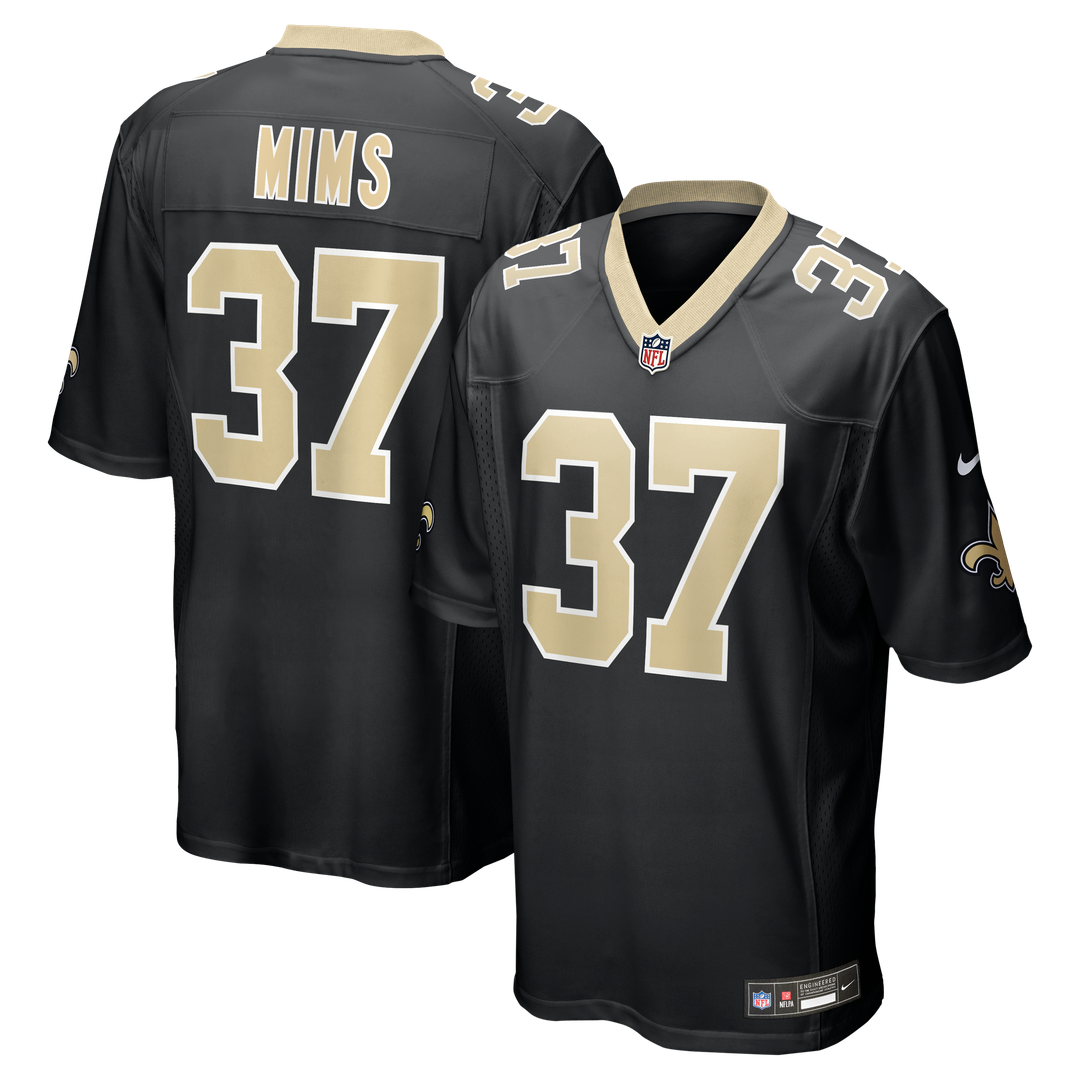 Jordan Mims New Orleans Saints Nike Team Game Jersey - Black Official NFL Team Apparel Football Fan Gear