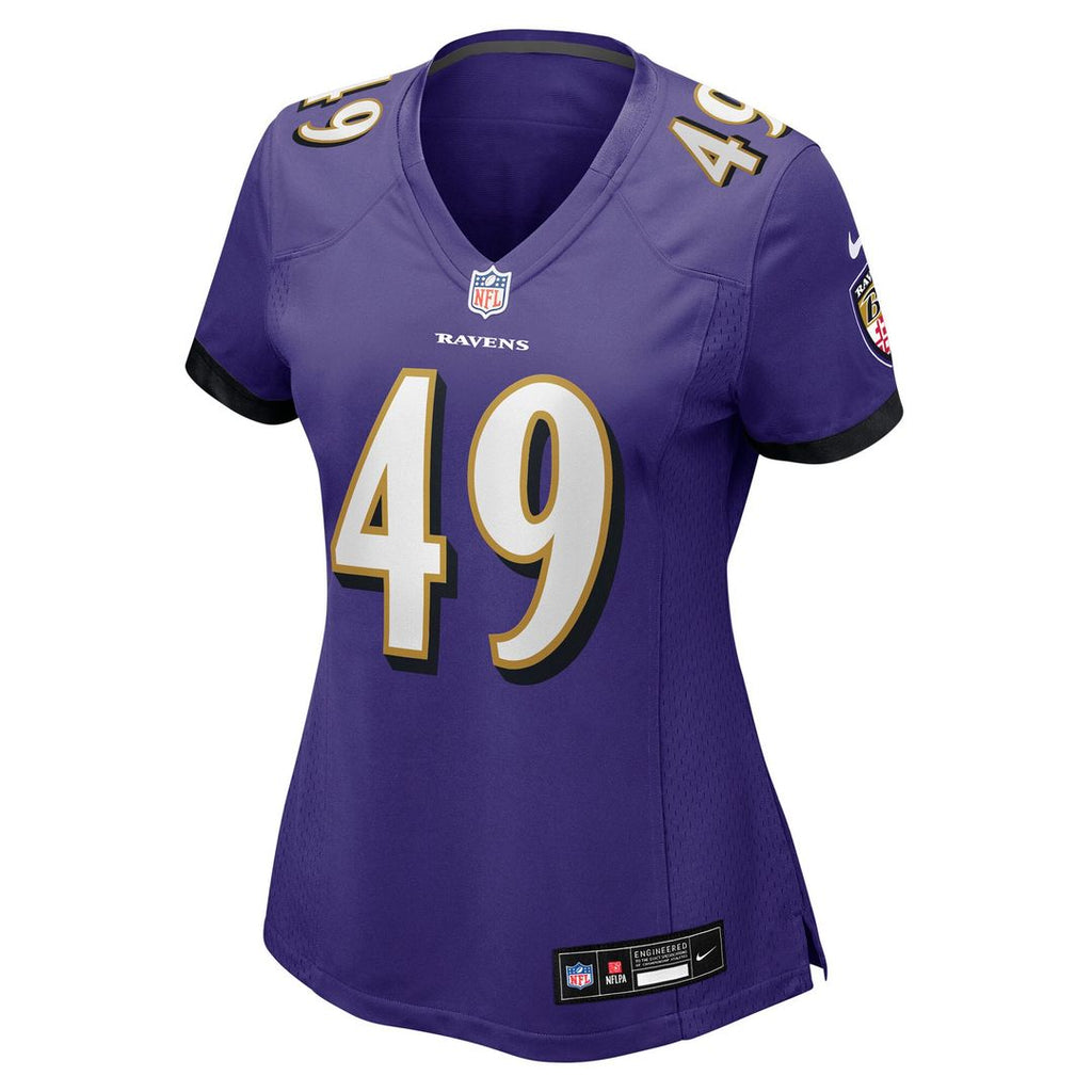 Jay Higgins IV Baltimore Ravens Nike Women's Team Game Jersey - Purple Official NFL Team Apparel Football Fan Gear