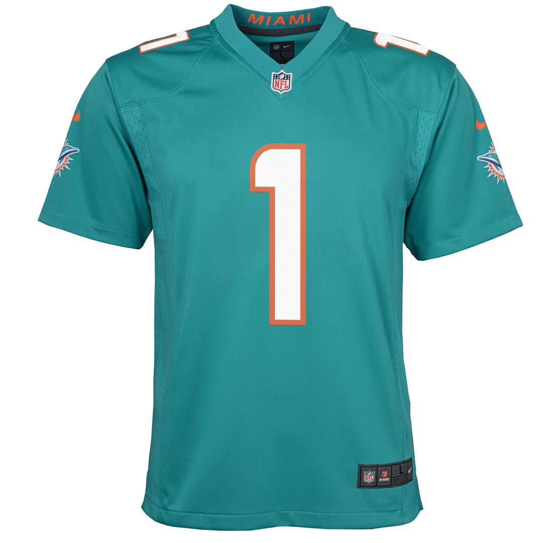 Tua Tagovailoa Miami Dolphins Nike Youth Game Jersey - Aqua Official NFL Team Apparel Football Fan Gear