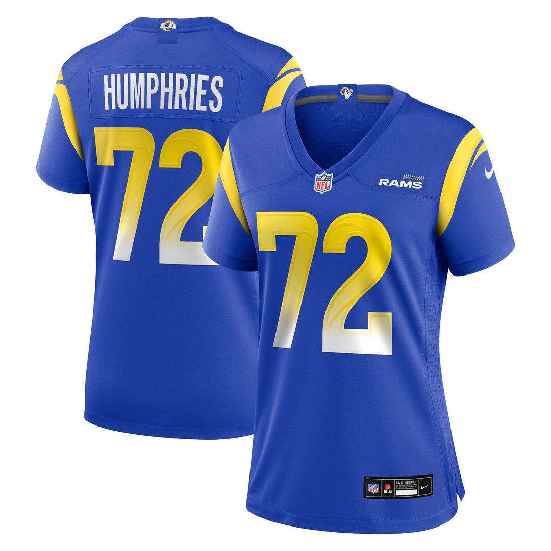D.J. Humphries Los Angeles Rams Nike Women's Team Game Jersey - Royal Official NFL Team Apparel Football Fan Gear