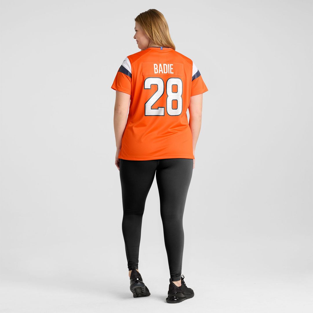 Tyler Badie Denver Broncos Nike Women's Team Game Jersey - Orange Official NFL Team Apparel Football Fan Gear