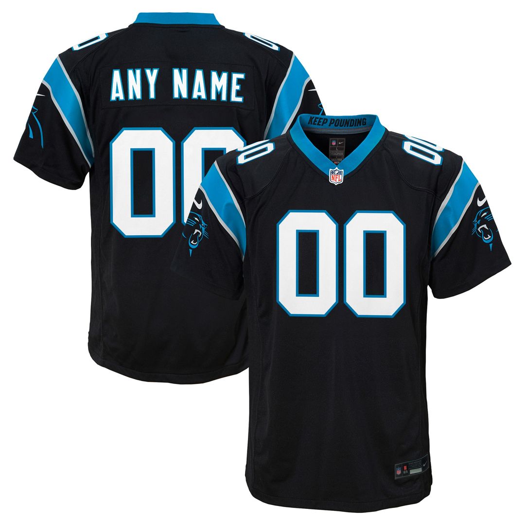 Carolina Panthers Nike Youth Custom Game Jersey - Black Official NFL Team Apparel Football Fan Gear