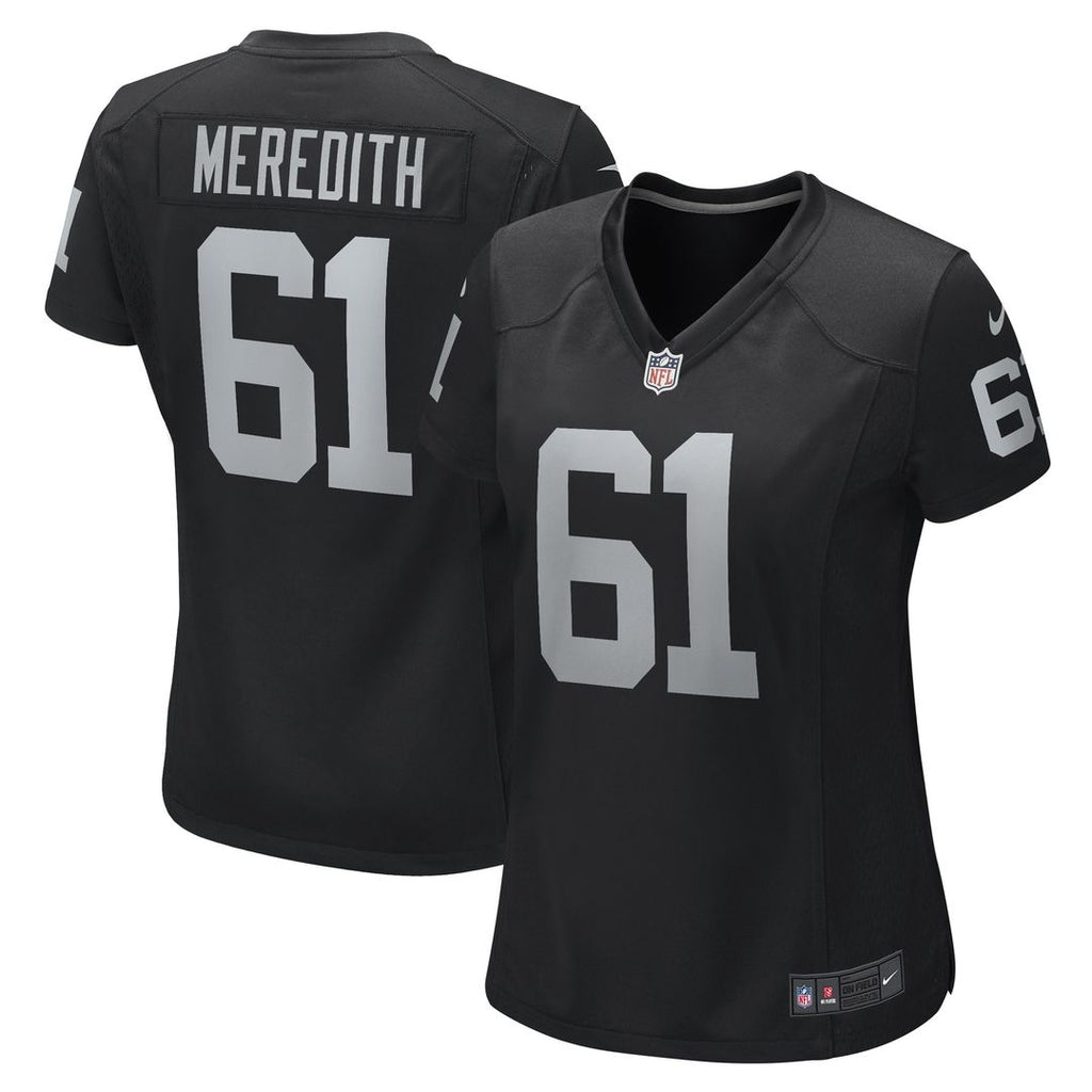 Jordan Meredith Las Vegas Raiders Nike Women's Game Player Jersey - Black Official NFL Team Apparel Football Fan Gear