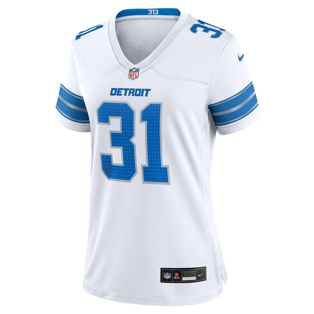 Kerby Joseph Detroit Lions Nike Women's Game Jersey - White Official NFL Team Apparel Football Fan Gear