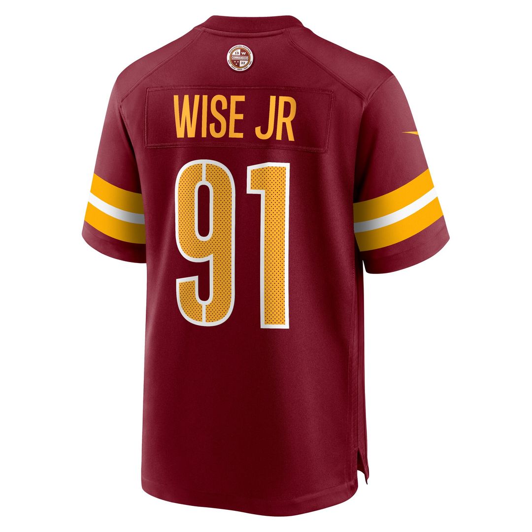 Deatrich Wise Jr. Washington Commanders Nike Team Game Jersey - Burgundy Official NFL Team Apparel Football Fan Gear