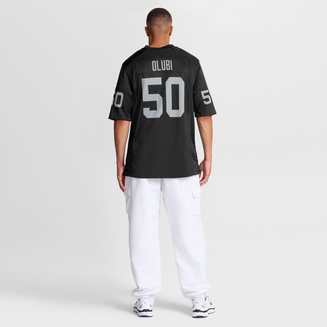 Segun Olubi Las Vegas Raiders Nike Team Game Jersey - Black Official NFL Team Apparel Football Fan Gear