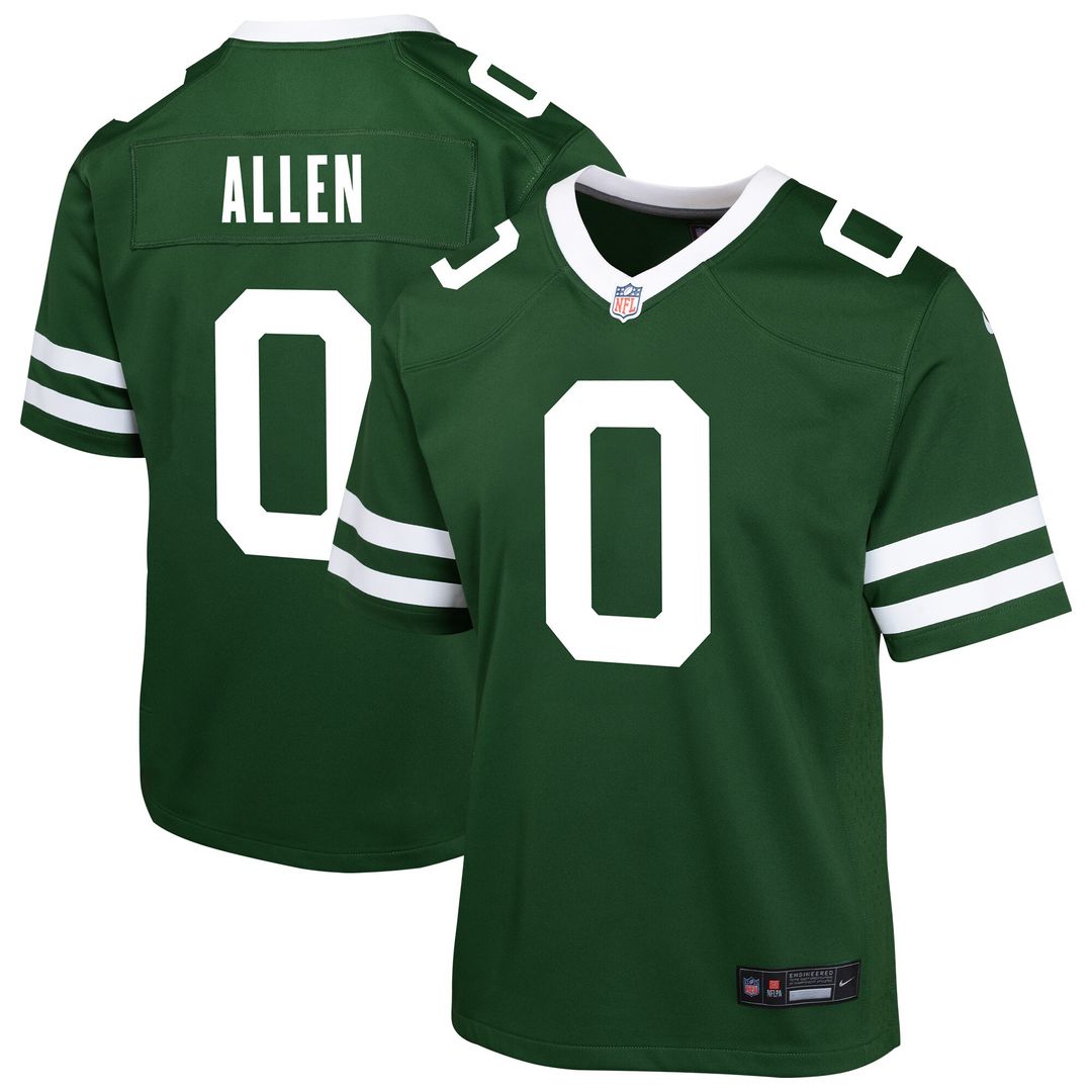 Braelon Allen New York Jets Nike Youth Team Game Jersey - Green Official NFL Team Apparel Football Fan Gear