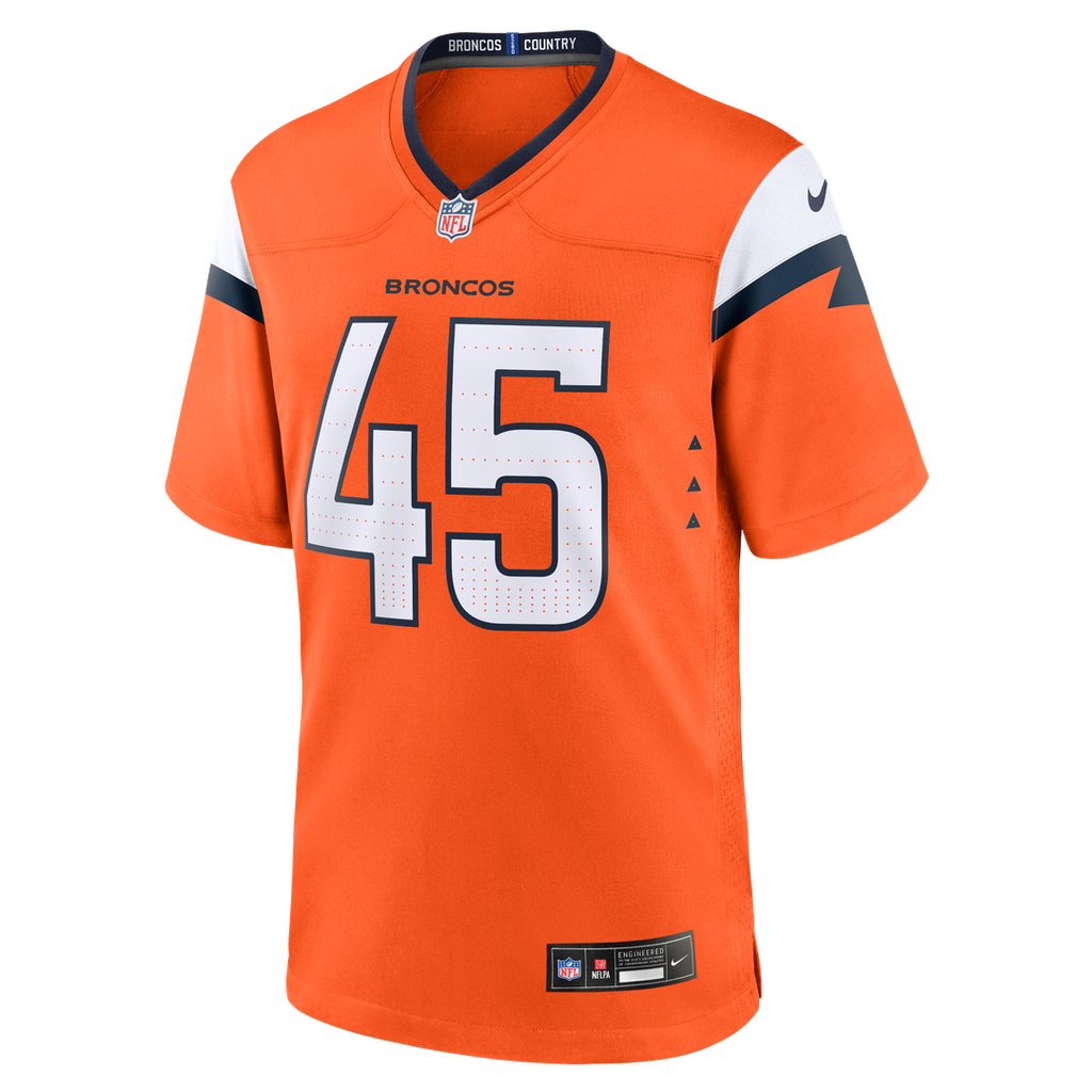 Nate Adkins Denver Broncos Nike Team Game Jersey - Orange Official NFL Team Apparel Football Fan Gear