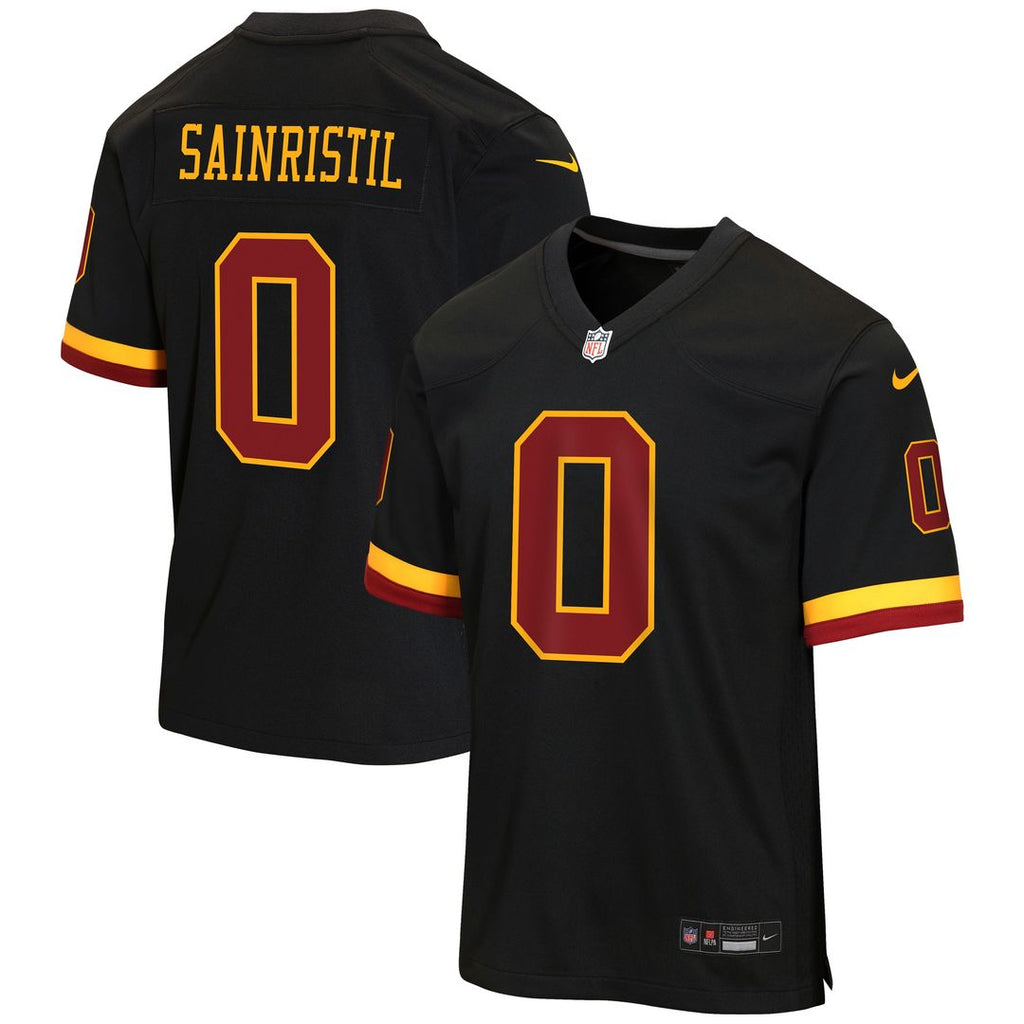 Mike Sainristil Washington Commanders Nike Youth Hail Raiser Alternate Game Jersey - Black Official NFL Team Apparel Football Fan Gear