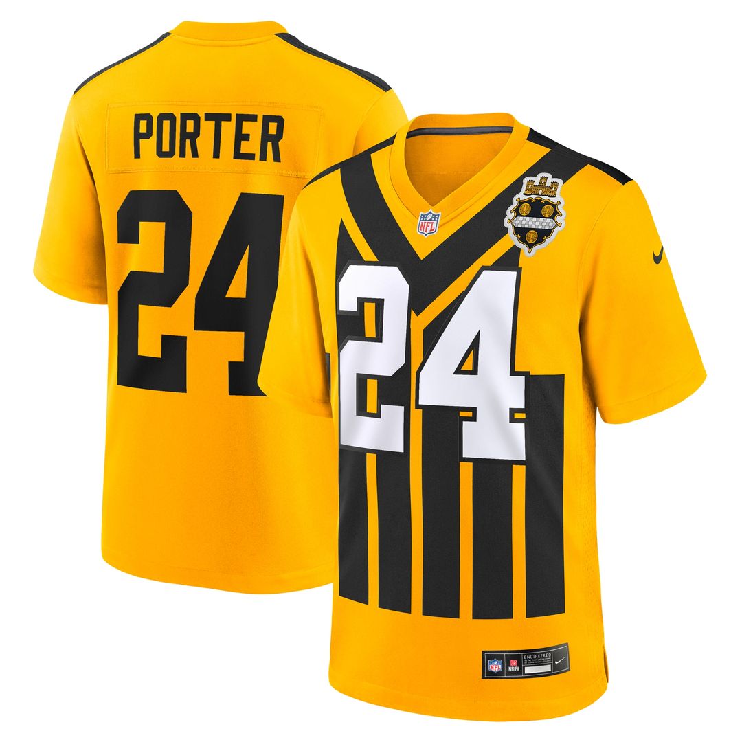 Joey Porter Jr. Pittsburgh Steelers Nike Alternate 1933 Throwback Game Jersey - Gold Official NFL Team Apparel Football Fan Gear