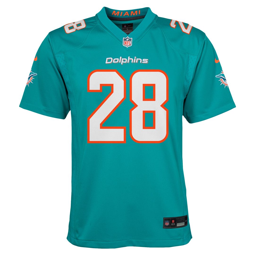 De’Von Achane Miami Dolphins Nike Youth Game Jersey - Aqua Official NFL Team Apparel Football Fan Gear