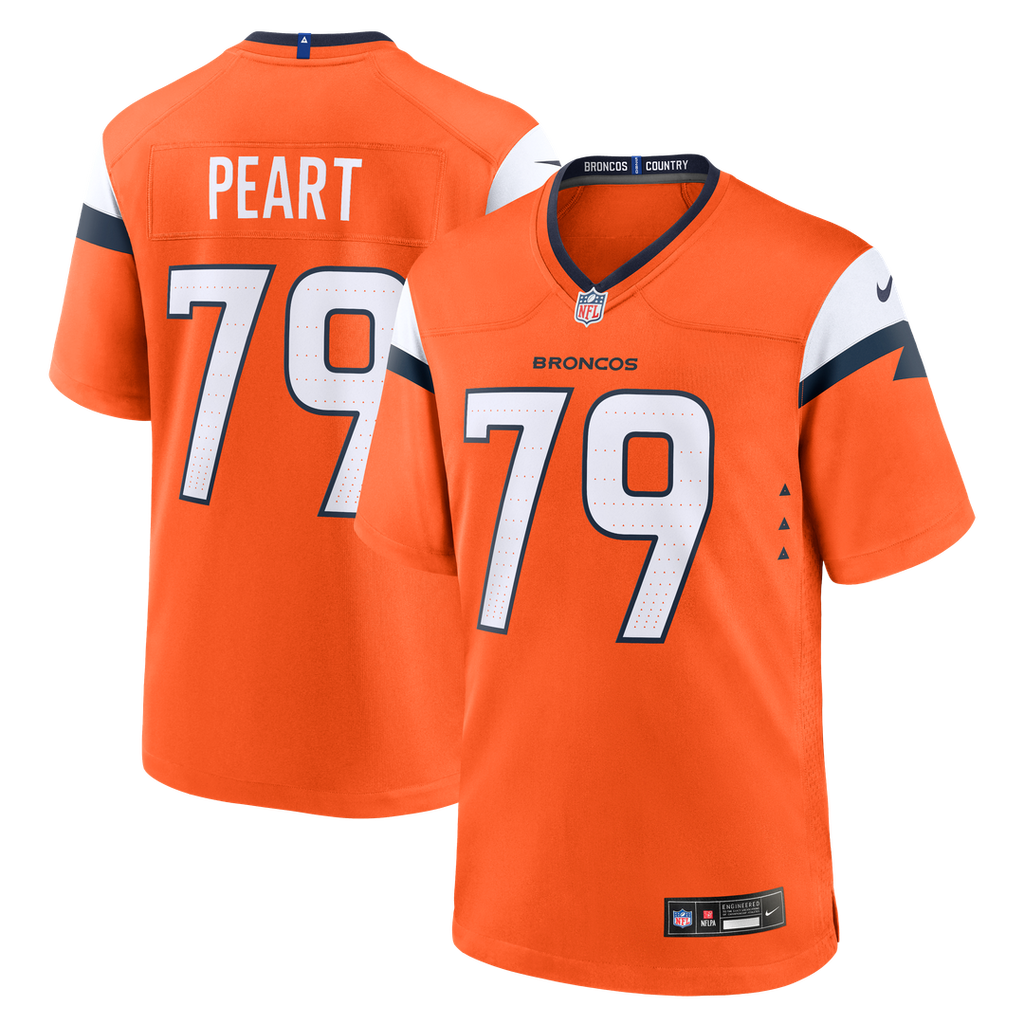 Matt Peart Denver Broncos Nike Team Game Jersey - Orange Official NFL Team Apparel Football Fan Gear