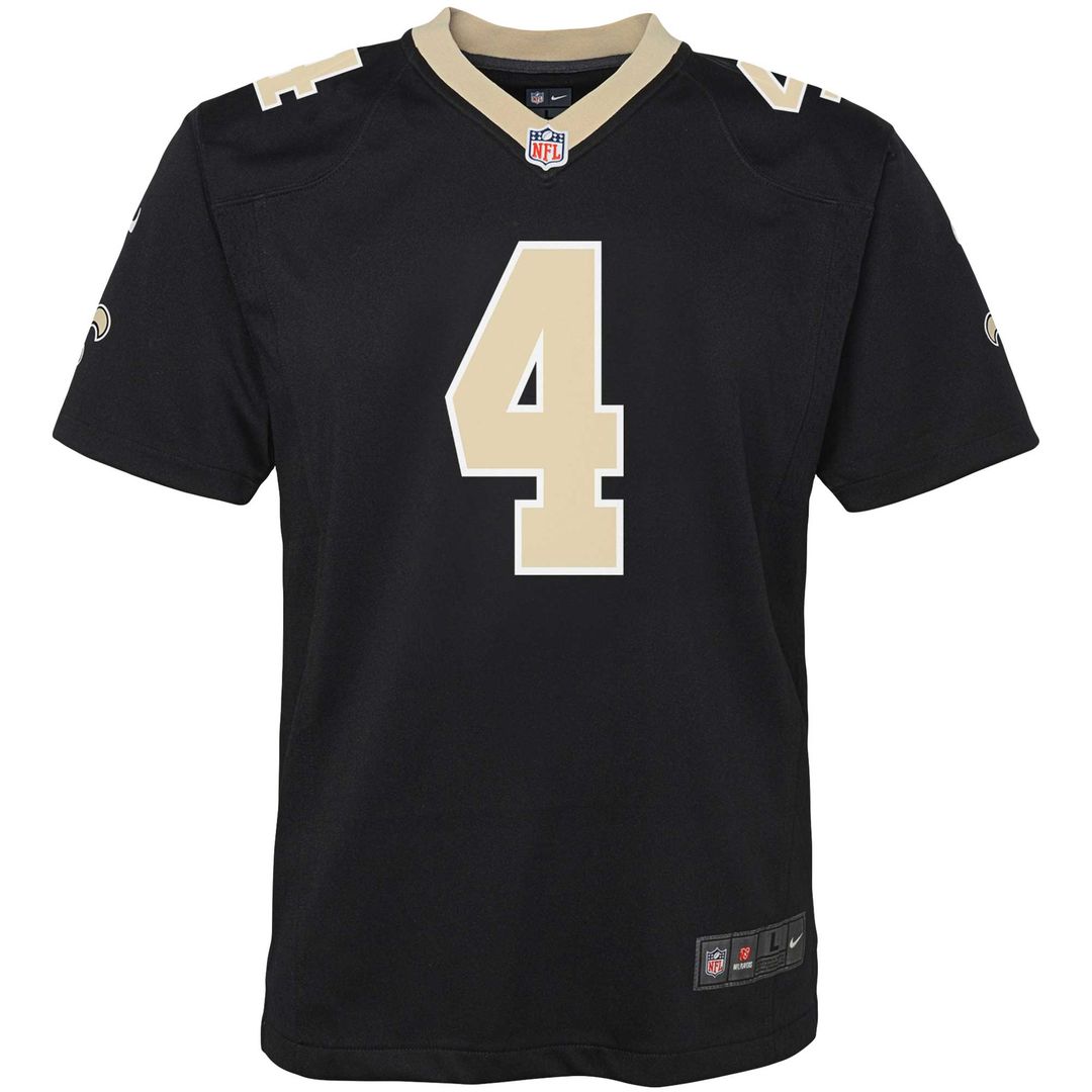 Derek Carr New Orleans Saints Nike Youth Game Jersey - Black Official NFL Team Apparel Football Fan Gear