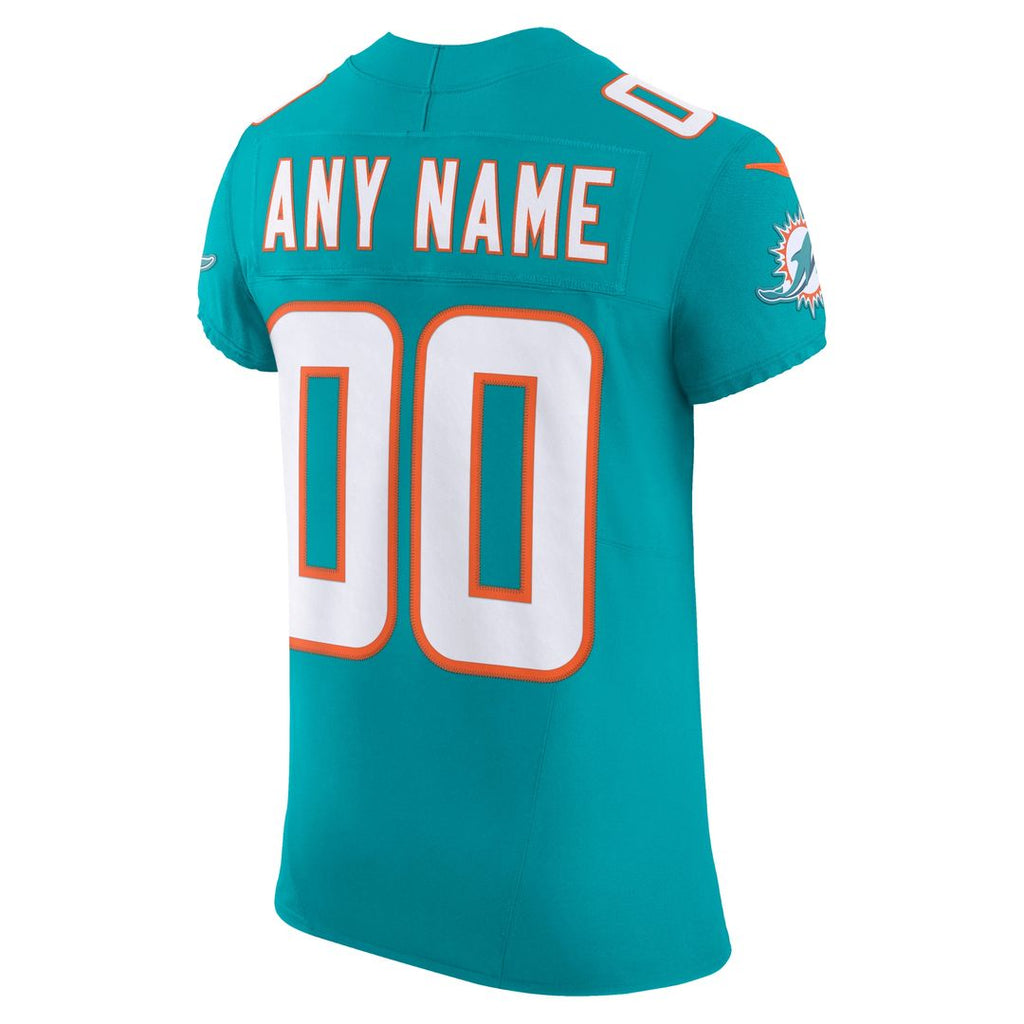 Miami Dolphins Nike Vapor F.U.S.E. Elite Custom Jersey - Aqua Official NFL Team Apparel Football Fan Gear