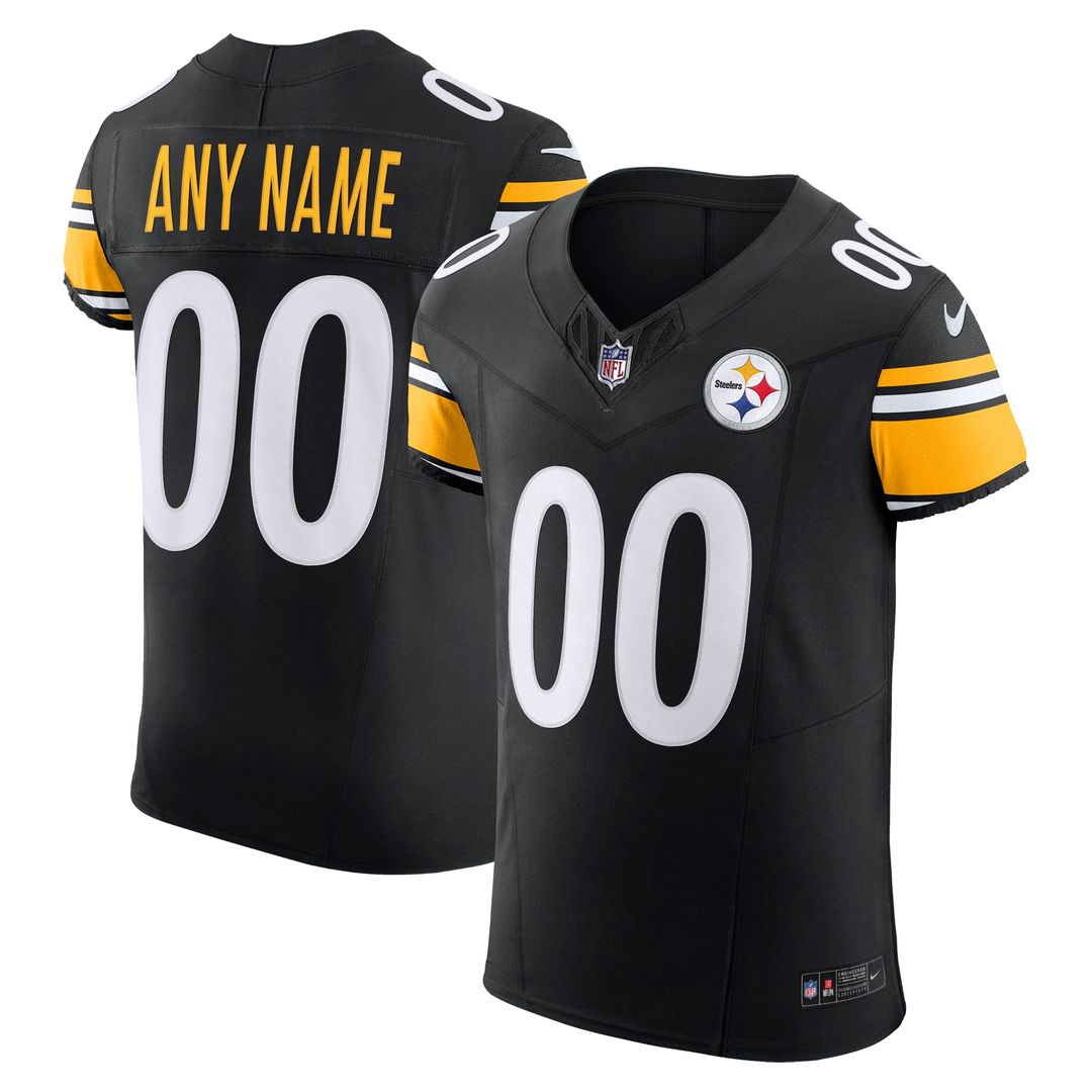 Pittsburgh Steelers Nike Vapor F.U.S.E. Elite Custom Jersey - Black Official NFL Team Apparel Football Fan Gear