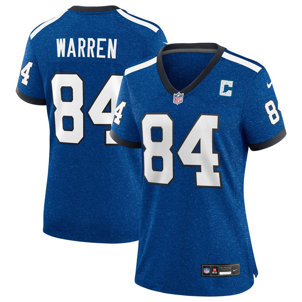 Tyler Warren Indianapolis Colts Nike Women's Alternate 2 Indiana Nights Game Jersey - Heather Royal Official NFL Team Apparel Football Fan Gear