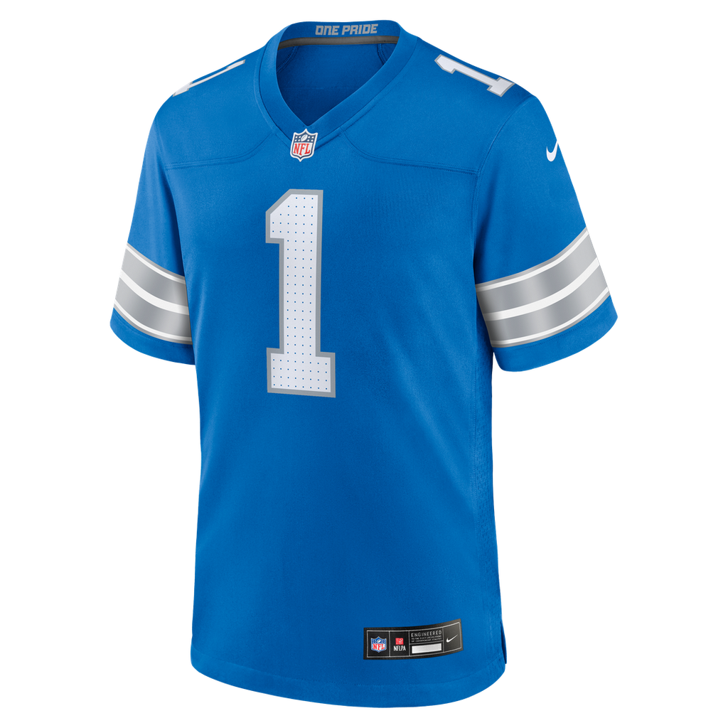 Number 1 Dad Detroit Lions Nike Game Jersey - Blue Official NFL Team Apparel Football Fan Gear
