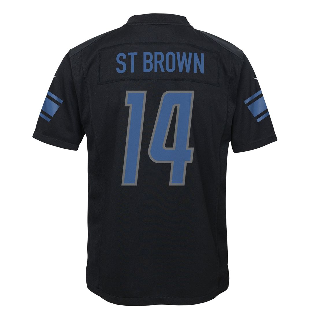 Amon-Ra St. Brown Detroit Lions Nike Youth Game Jersey - Black Official NFL Team Apparel Football Fan Gear