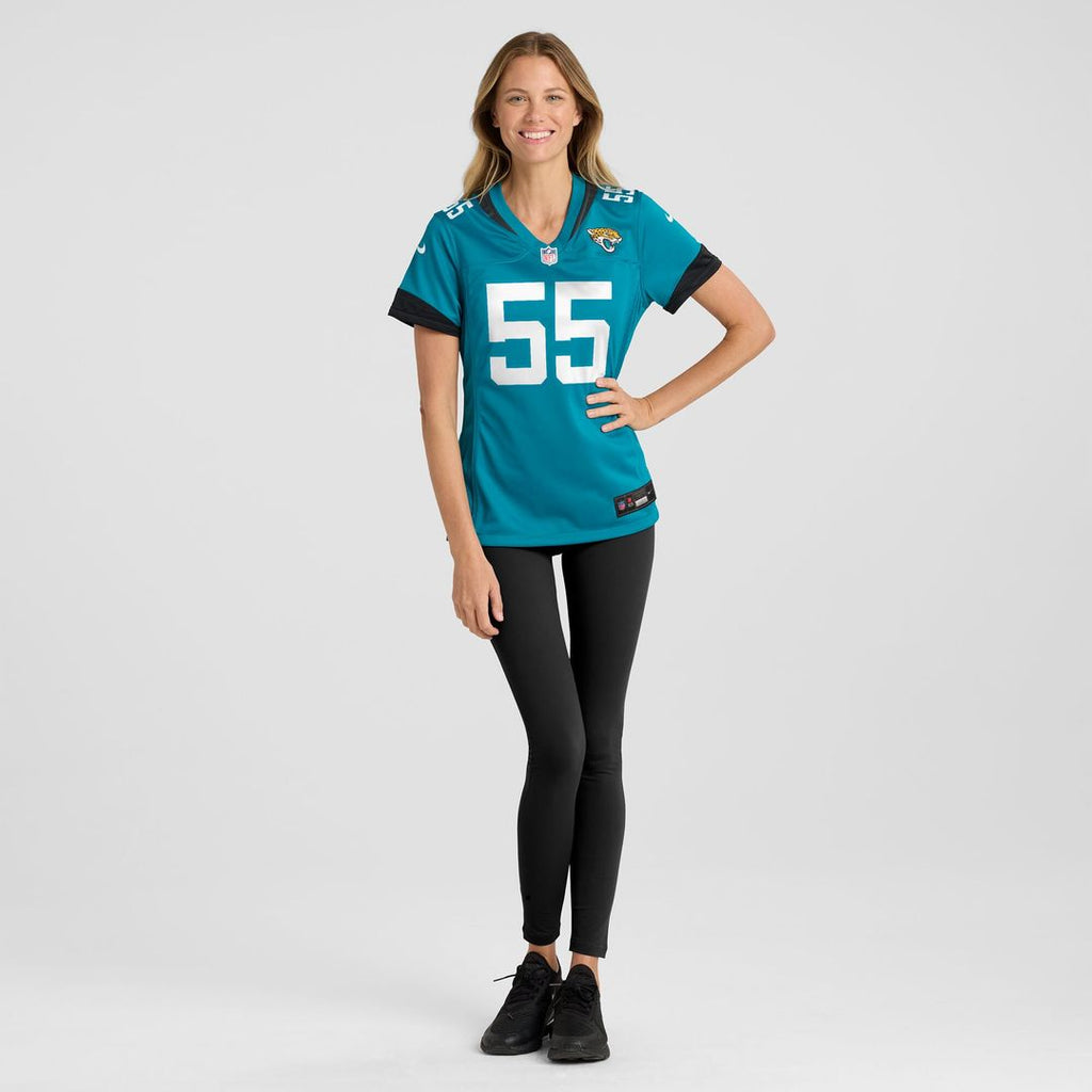 Chuma Edoga Jacksonville Jaguars Nike Women's Team Game Jersey - Teal Official NFL Team Apparel Football Fan Gear
