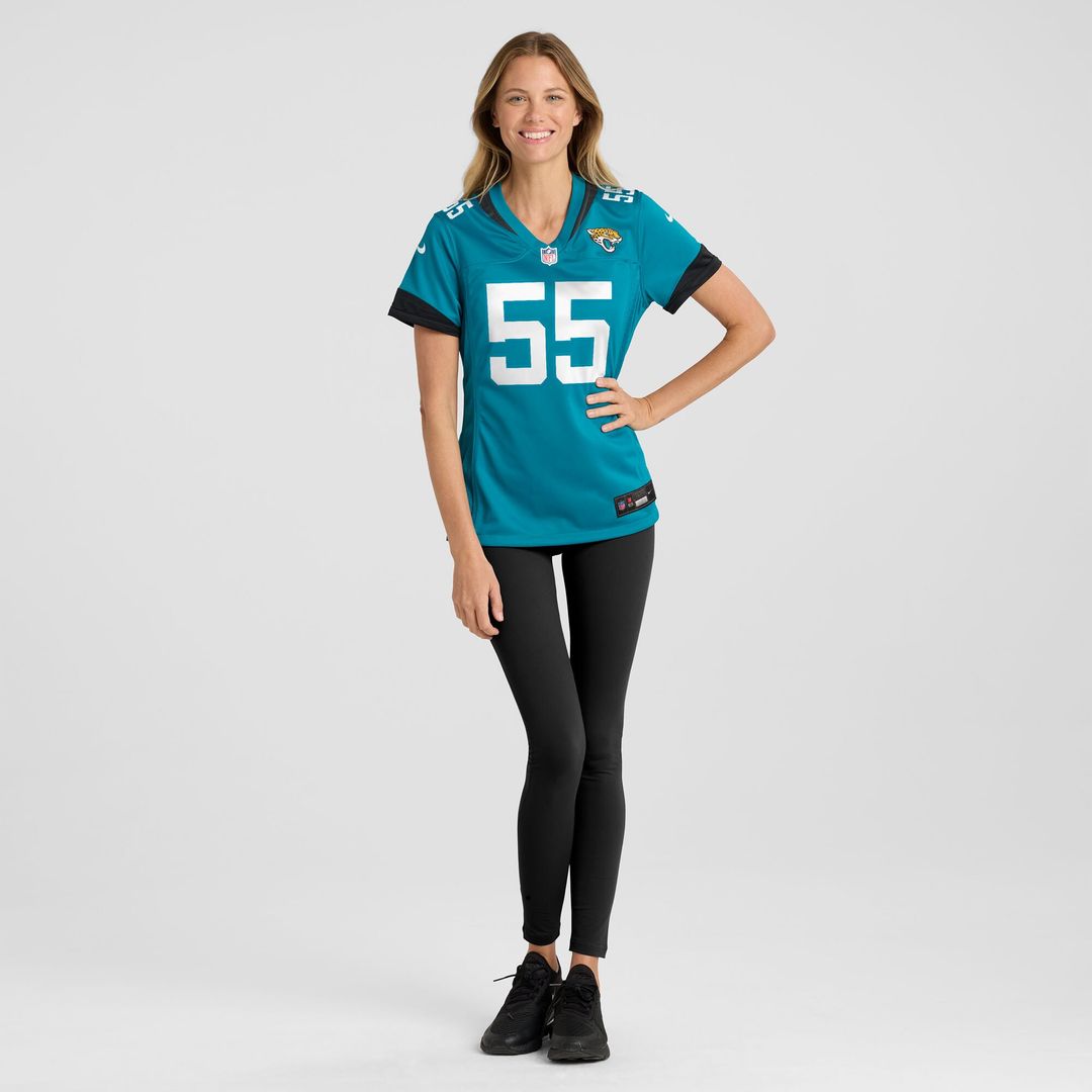 Chuma Edoga Jacksonville Jaguars Nike Women's Team Game Jersey - Teal Official NFL Team Apparel Football Fan Gear