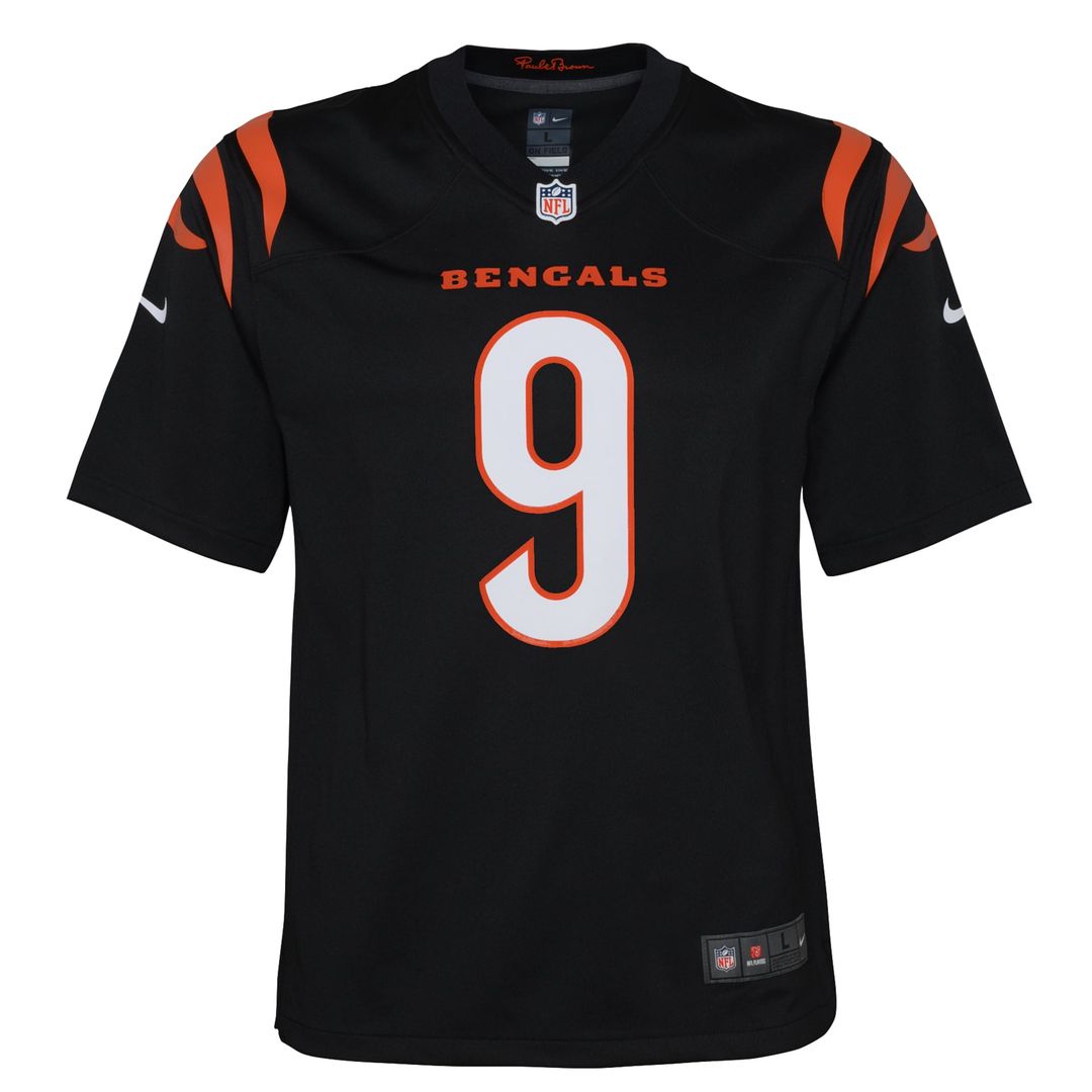 Joe Burrow Cincinnati Bengals Nike Youth Game Jersey - Black Official NFL Team Apparel Football Fan Gear