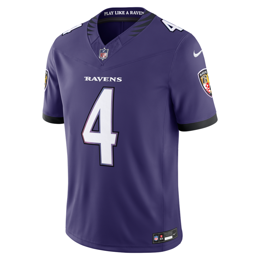 Zay Flowers Baltimore Ravens Nike Vapor F.U.S.E. Stitched Limited Jersey - Purple Official NFL Team Apparel Football Fan Gear