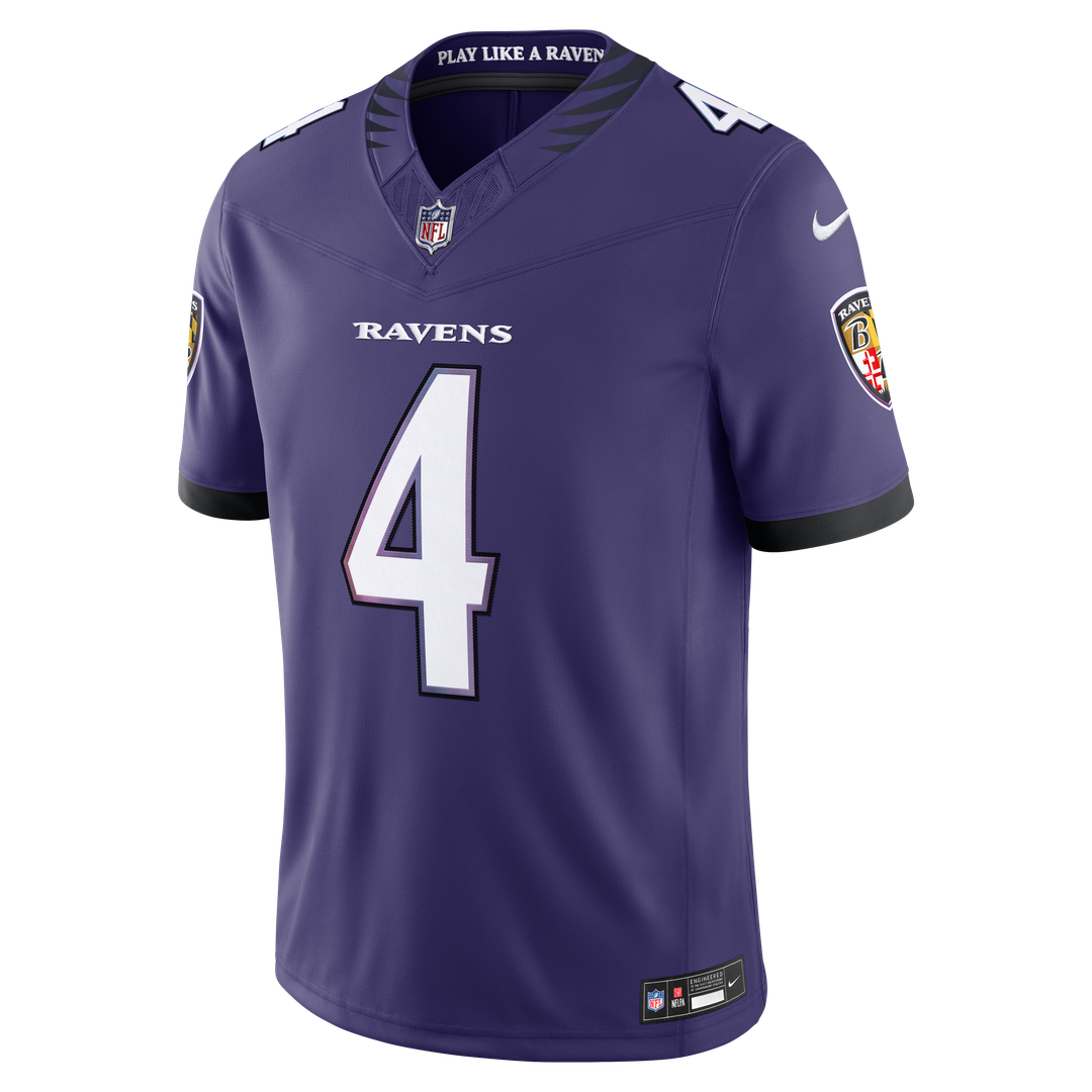 Zay Flowers Baltimore Ravens Nike Vapor F.U.S.E. Stitched Limited Jersey - Purple Official NFL Team Apparel Football Fan Gear