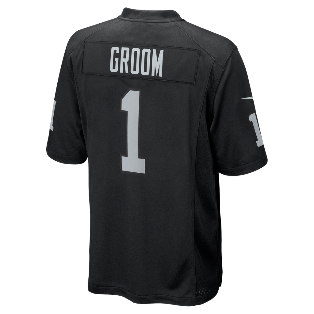 Number 1 Groom Las Vegas Raiders Nike Game Jersey - Black Official NFL Team Apparel Football Fan Gear