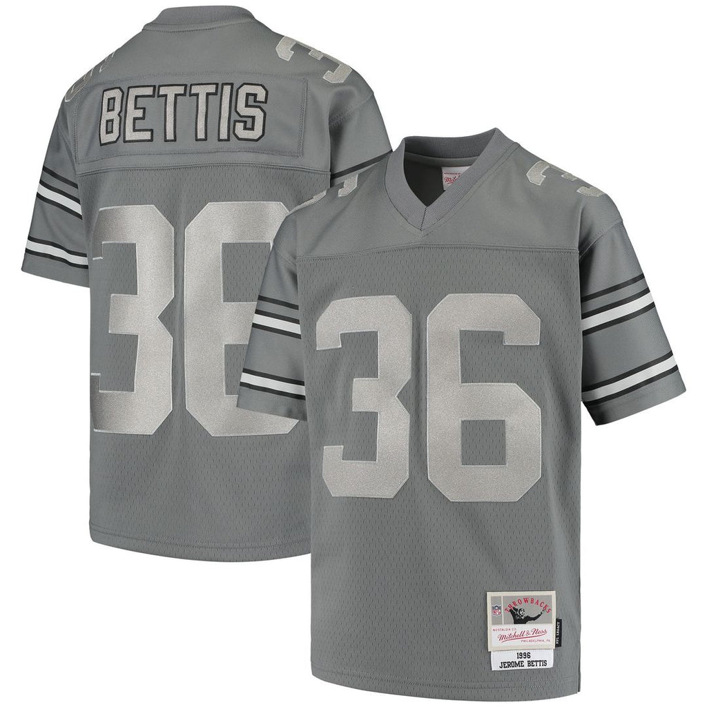 Jerome Bettis Pittsburgh Steelers Mitchell & Ness Youth 1996 Retired Player Metal Replica Jersey - Charcoal Official NFL Team Apparel Football Fan Gea