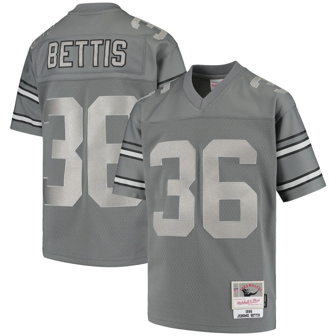 Jerome Bettis Pittsburgh Steelers Mitchell & Ness Youth 1996 Retired Player Metal Replica Jersey - Charcoal Official NFL Team Apparel Football Fan Gea