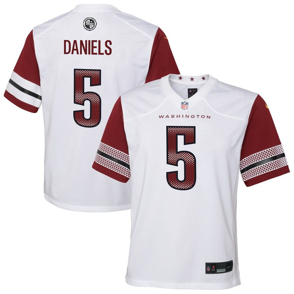 Jayden Daniels Washington Commanders Nike Youth Game Jersey - White Official NFL Team Apparel Football Fan Gear