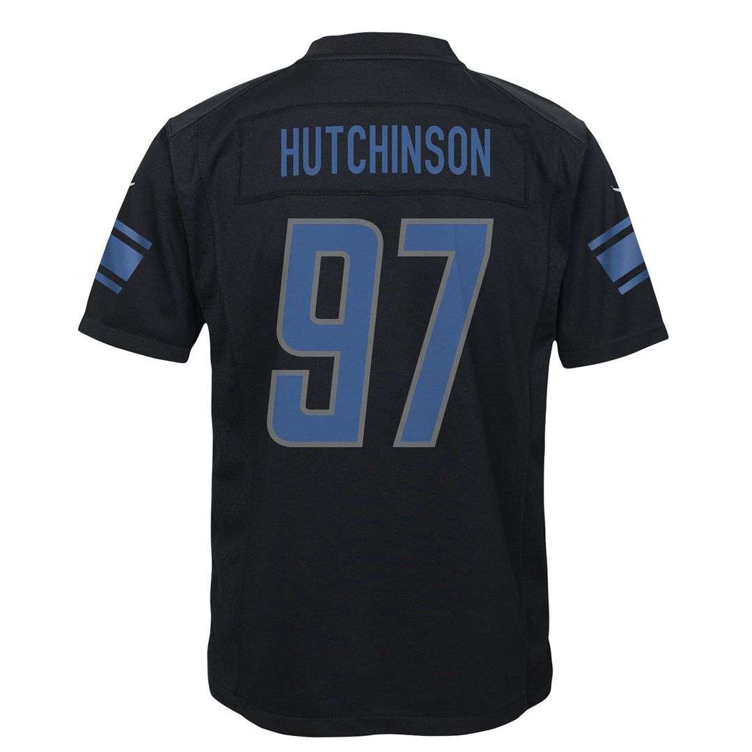 Aidan Hutchinson Detroit Lions Nike Youth Game Jersey - Black Official NFL Team Apparel Football Fan Gear