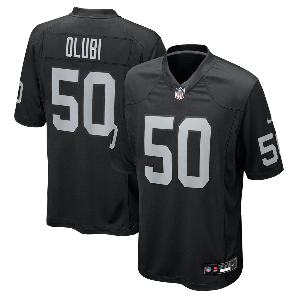 Segun Olubi Las Vegas Raiders Nike Team Game Jersey - Black Official NFL Team Apparel Football Fan Gear