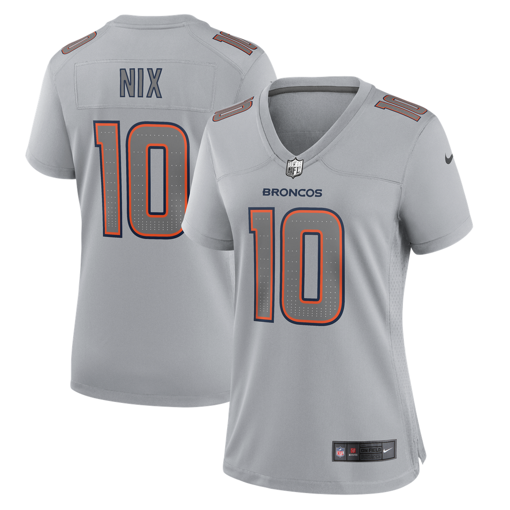Bo Nix Denver Broncos Nike Women's Fashion Atmosphere Fashion Game Jersey - Gray Official NFL Team Apparel Football Fan Gear