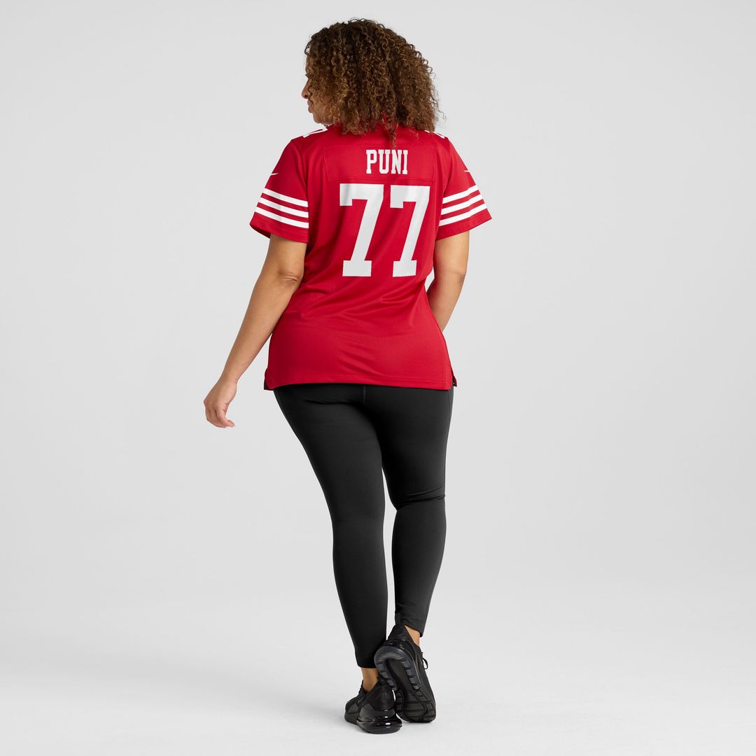 Dominick Puni San Francisco 49ers Nike Women's Team Game Jersey - Scarlet Official NFL Team Apparel Football Fan Gear