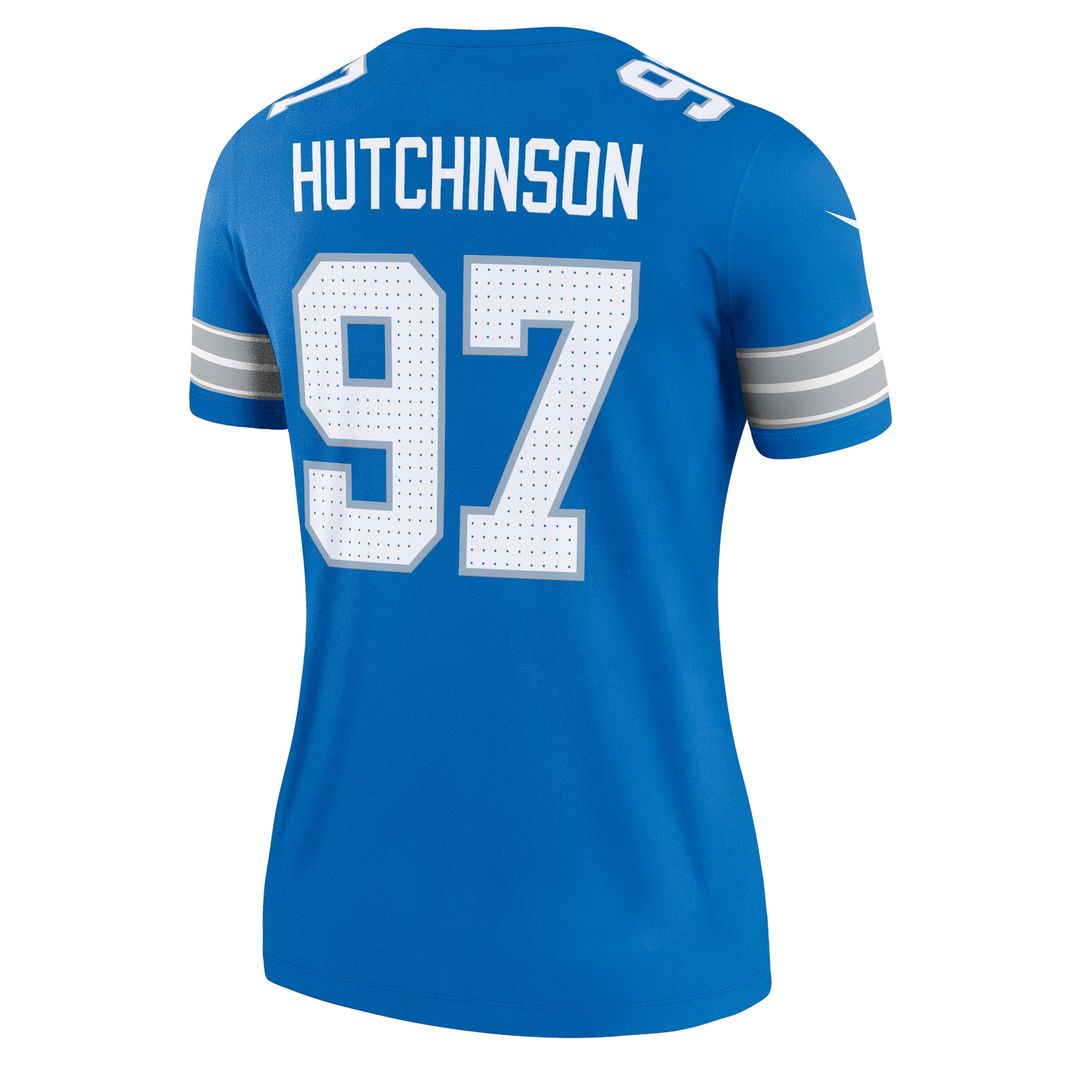 Aidan Hutchinson Detroit Lions Nike Women's Legend Player Performance Top - Blue NFL Fan Gear Popular Style