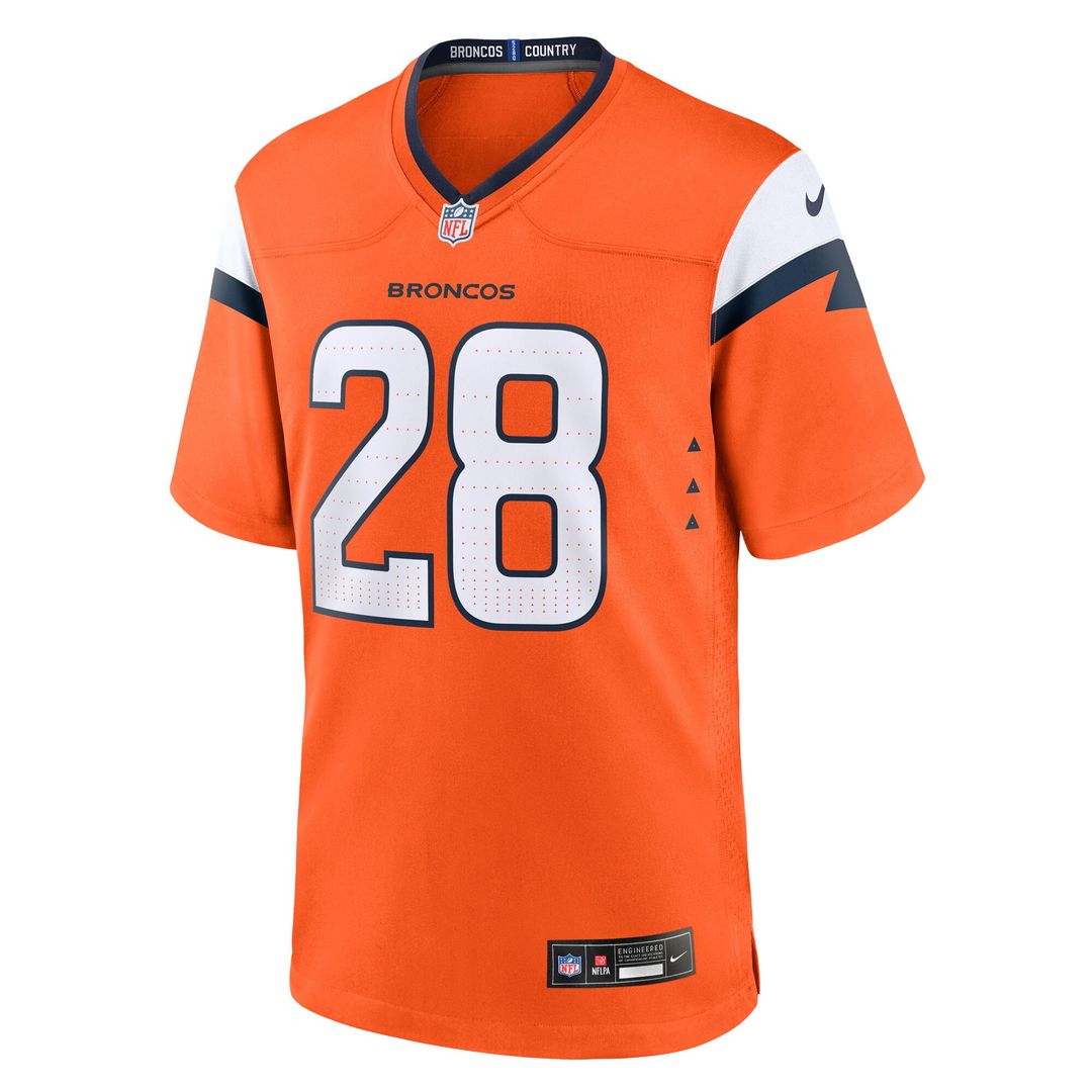 Tyler Badie Denver Broncos Nike Team Game Jersey - Orange Official NFL Team Apparel Football Fan Gear