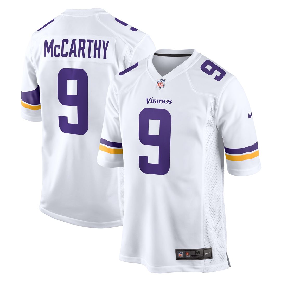 J.J. McCarthy Minnesota Vikings Nike Game Jersey - White Official NFL Team Apparel Football Fan Gear