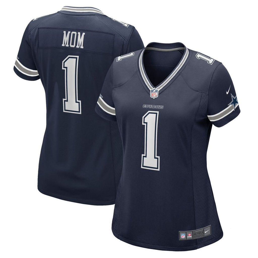 Number 1 Mom Dallas Cowboys Nike Women's Game Jersey - Navy Official NFL Team Apparel Football Fan Gear