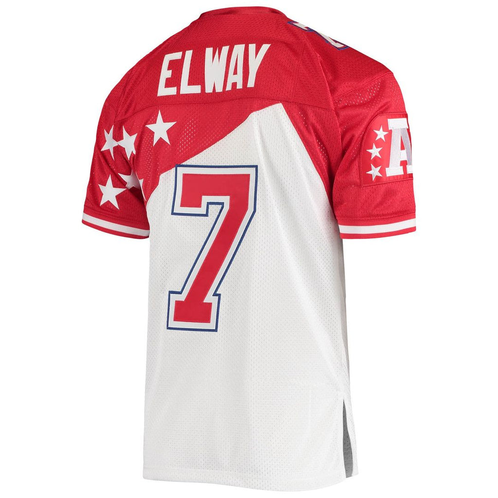 John Elway AFC Mitchell & Ness 1995 Pro Bowl Authentic Jersey - White/Red Official NFL Team Apparel Football Fan Gear