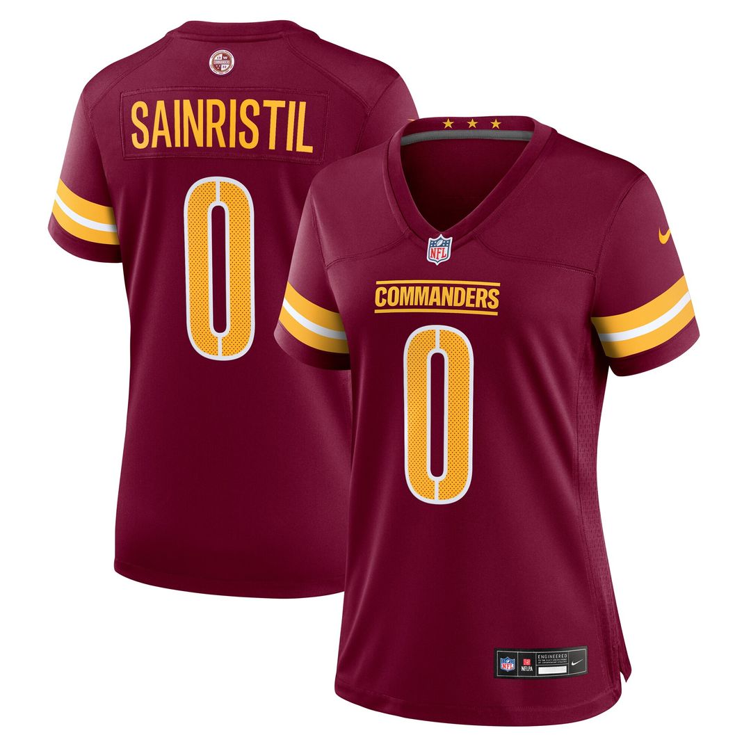 Mike Sainristil Washington Commanders Nike Women's Team Game Jersey - Burgundy Official NFL Team Apparel Football Fan Gear