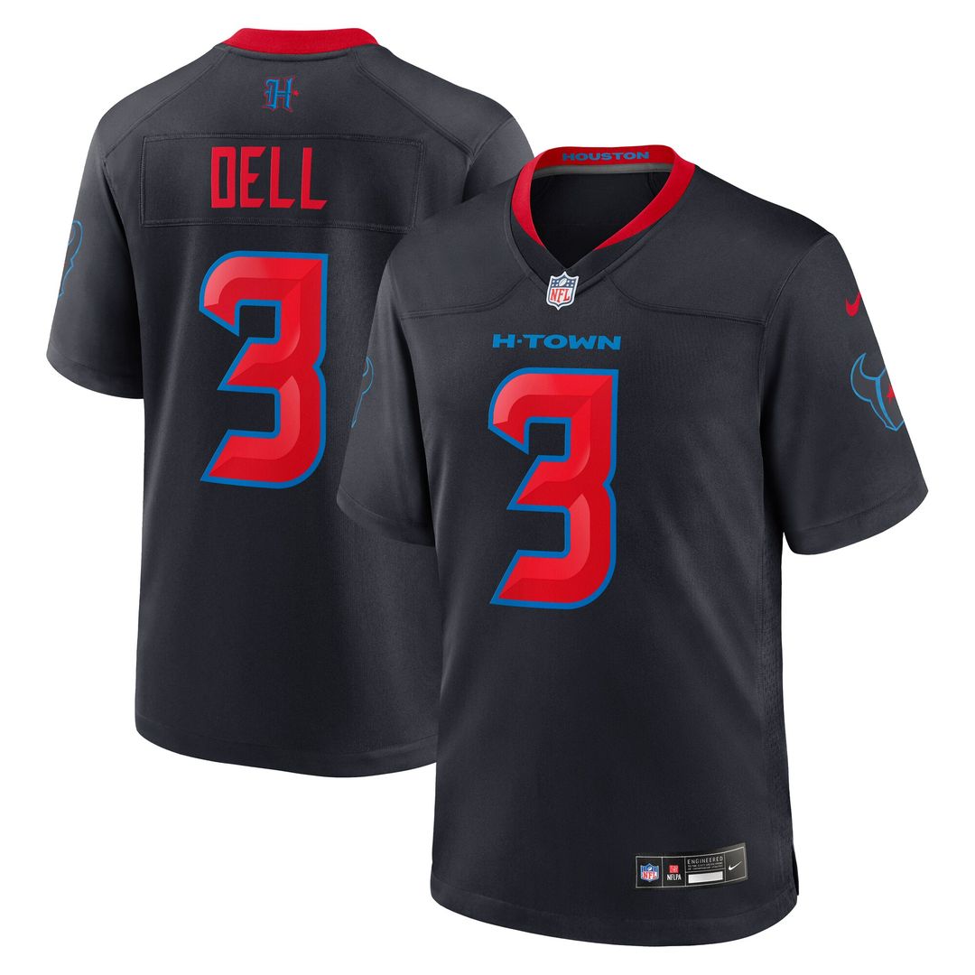 Tank Dell Houston Texans Nike 2nd Alternate Game Jersey - Navy Official NFL Team Apparel Football Fan Gear