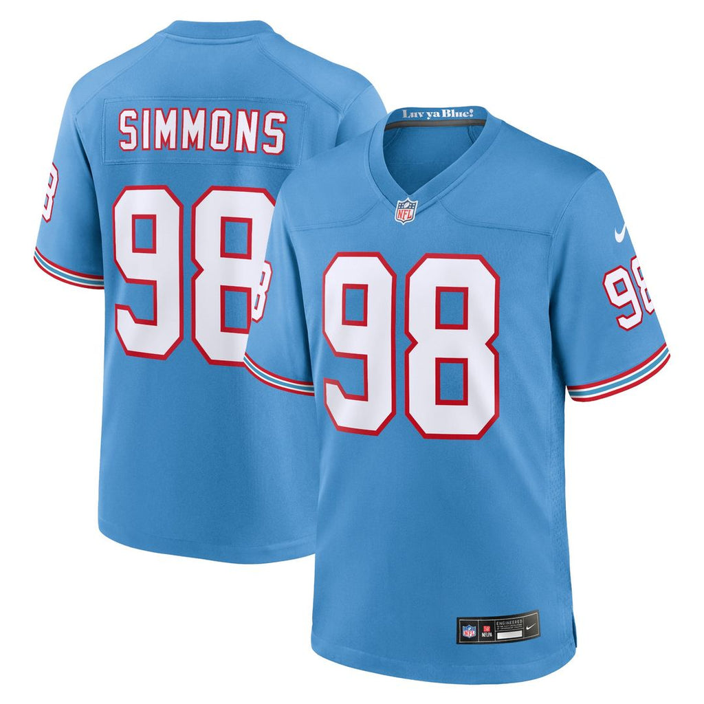 Jeffery Simmons Tennessee Titans Nike Youth Game Jersey - Light Blue Official NFL Team Apparel Football Fan Gear
